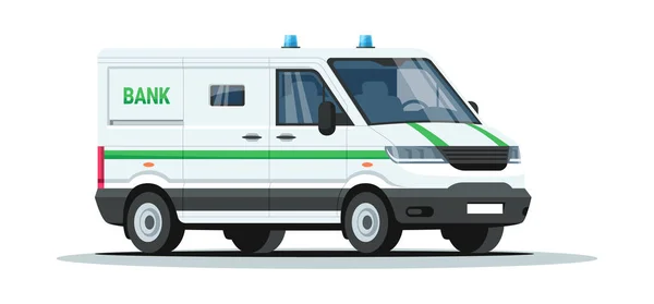 Bank Gepantserde Vrachtwagen Semi Flat Rgb Kleur Vector Illustratie Vervoer — Stockvector