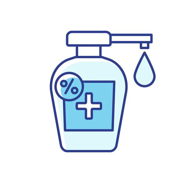Ikon Warna Rgb Berbasis Alkohol Kebersihan Pribadi Perlindungan Bakteri Dispenser - Stok Vektor