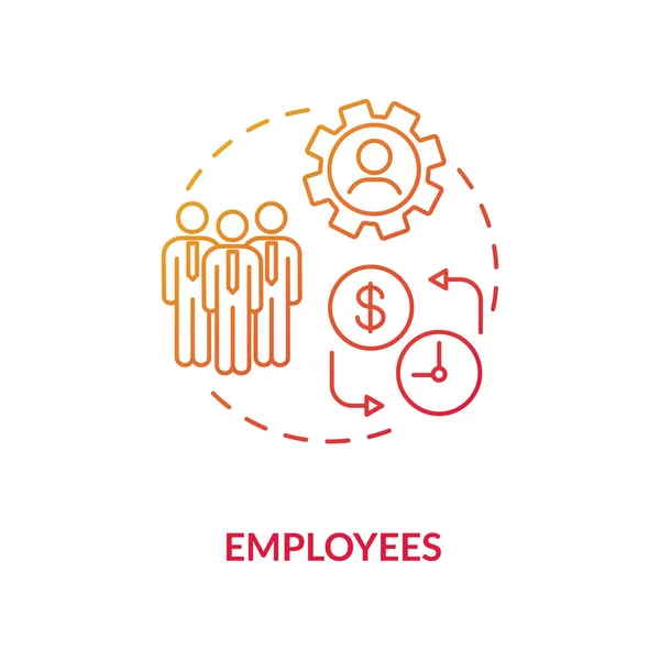 Icono Concepto Empleados Miembros Corporación Equipo Trabajadores Oficina Derecho Laboral — Vector de stock
