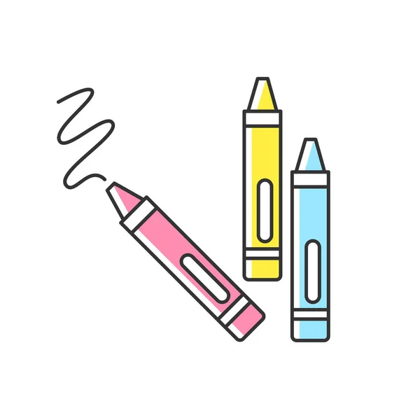 クレヨンRgbカラーアイコン 描画のためのワックス鉛筆 子供の創造性と優れたモータスキル開発おもちゃ 色認識 幼児の活動のアイデア 分離ベクトル図 — ストックベクタ
