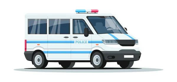 Police Camion Blindé Semi Plat Illustration Vectorielle Couleur Rvb Transport — Image vectorielle