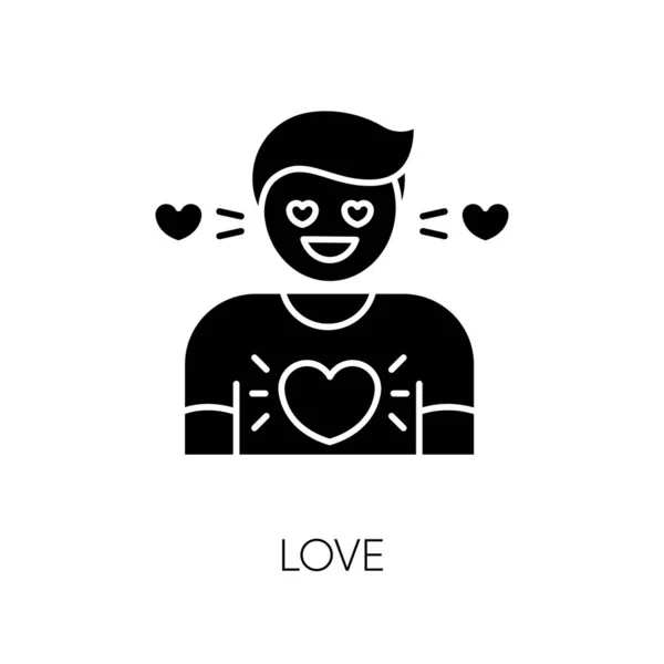 Λατρεύω Μαύρα Ιερογλυφικά Αίσθημα Έντονης Στοργής Συναισθηματικός Δεσμός Πάθος Ρομαντική — Διανυσματικό Αρχείο