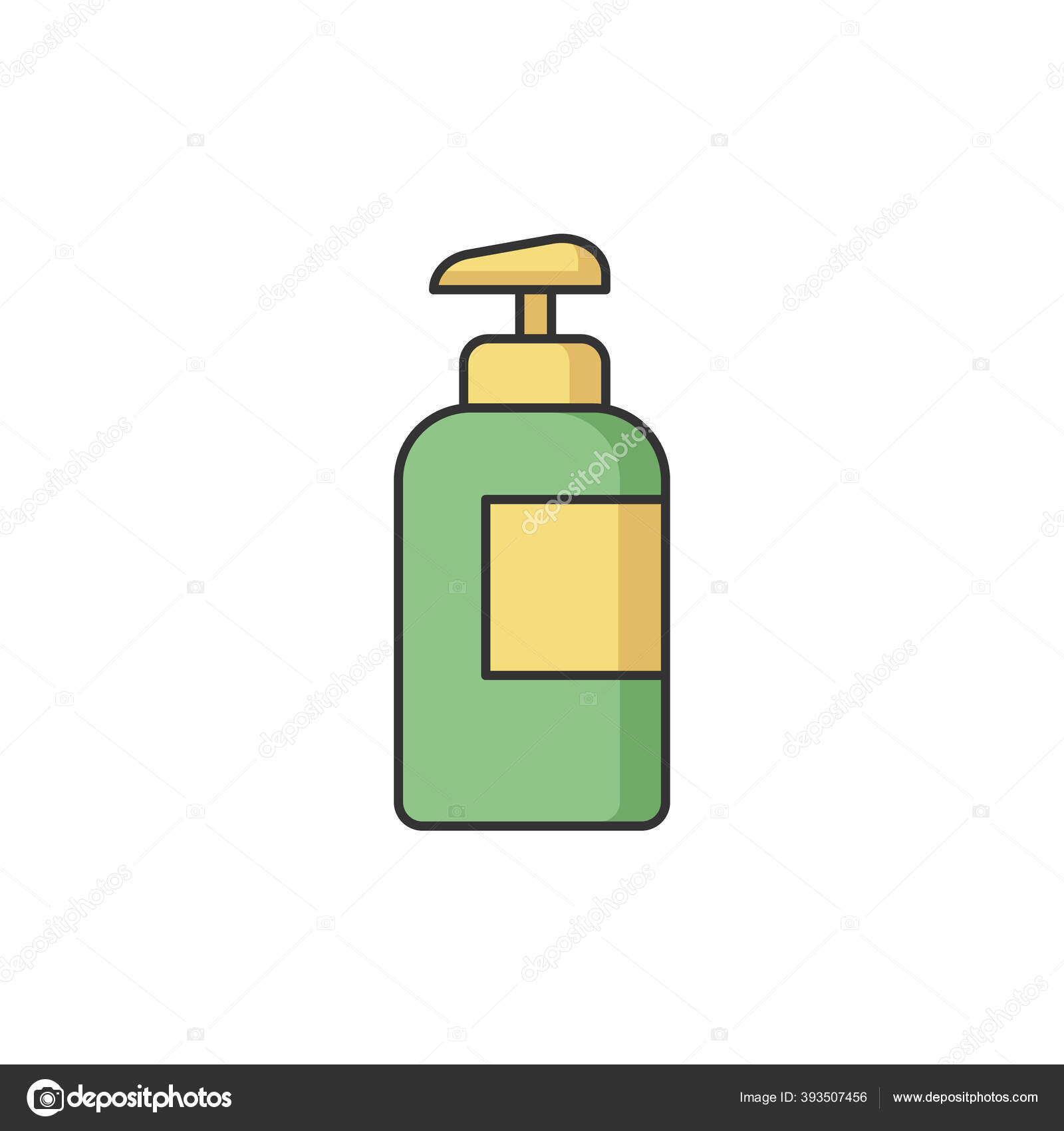 Lotion Dalam Ikon Warna Rgb Botol Paket Pompa Untuk Sabun Stok Vektor Bsd 393507456