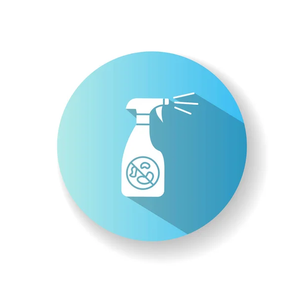 Antiséptico Spray Turquesa Diseño Plano Icono Glifo Sombra Larga Producto — Archivo Imágenes Vectoriales