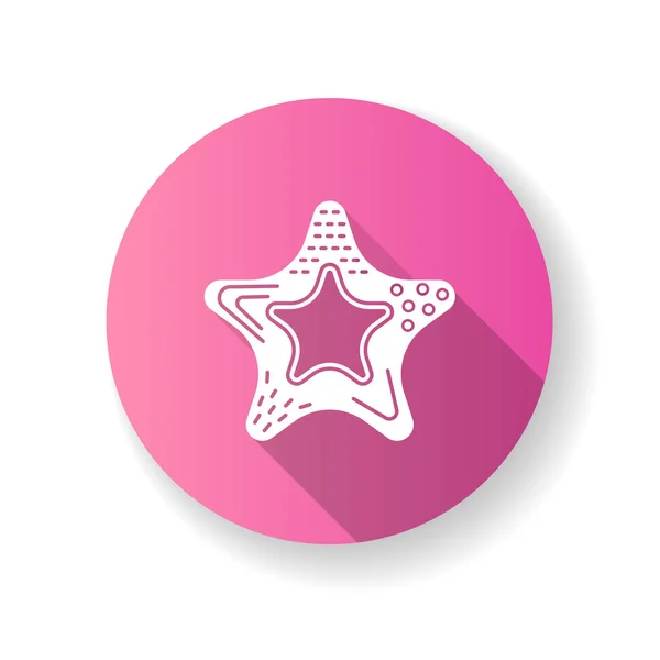 Diente Bebé Rosa Diseño Plano Icono Largo Glifo Sombra Bebés — Vector de stock