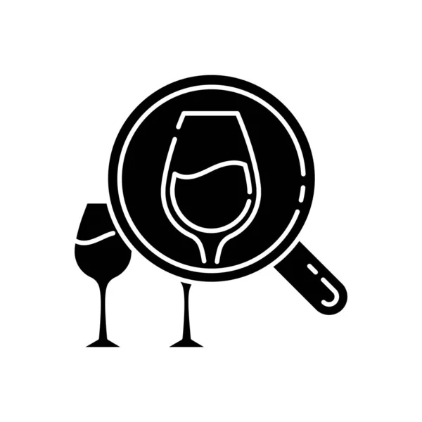 Enotourism Black Glyph Icon Wine Tasting Tours Winemaking Silhouette Symbol — Stock Vector