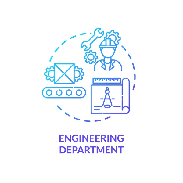 Departamento Ingeniería Icono Concepto Gradiente Azul Producción Técnica Servicio Profesional — Archivo Imágenes Vectoriales