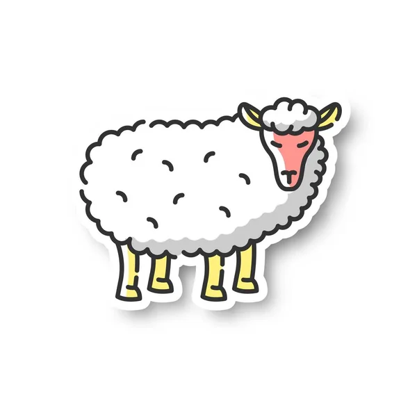 Patch Mouton Mammifère Commun Campagne Faune Agricole Animal Domestique Élevage — Image vectorielle