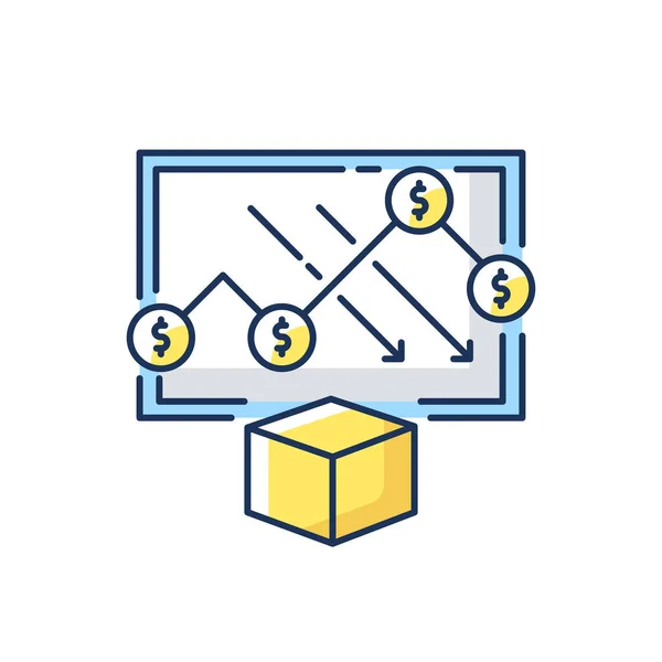 成本分析Rgb颜色图标 金融分析 经济危机 计划降低生产成本 业务战略报告 孤立的矢量说明 — 图库矢量图片