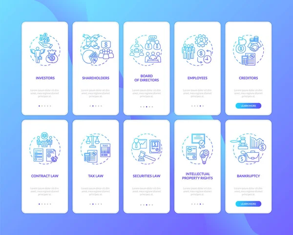 Corporação Jogadores Onboarding Tela Página Aplicativo Móvel Com Conceitos Definidos — Vetor de Stock