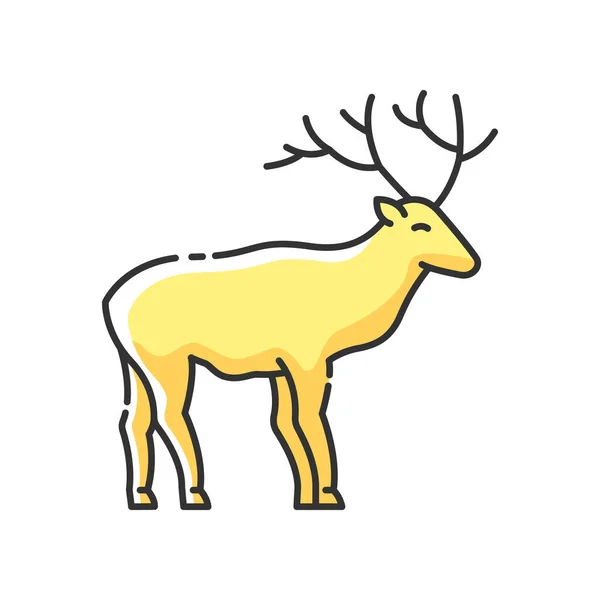 Εικονίδιο Χρώματος Deer Rgb Γαντζώθηκε Θηλαστικό Μηρυκαστικών Φυτοφάγος Ζώο Όμορφα — Διανυσματικό Αρχείο