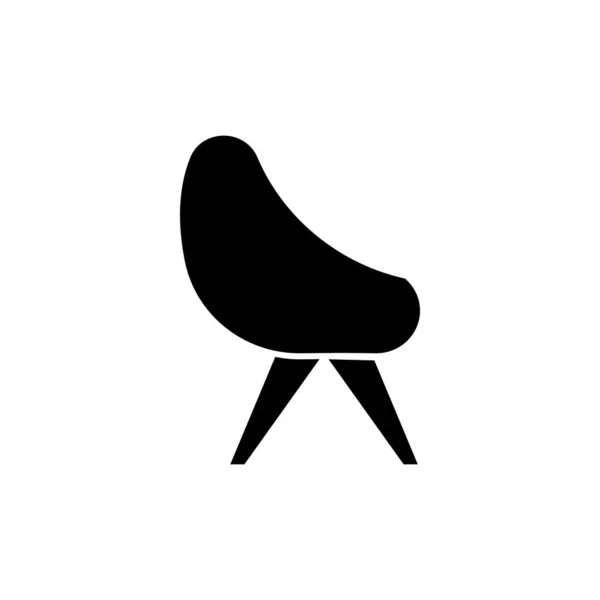 Chaise Icône Glyphe Noir Fauteuil Pour Intérieur Maison Meubles Salon — Image vectorielle