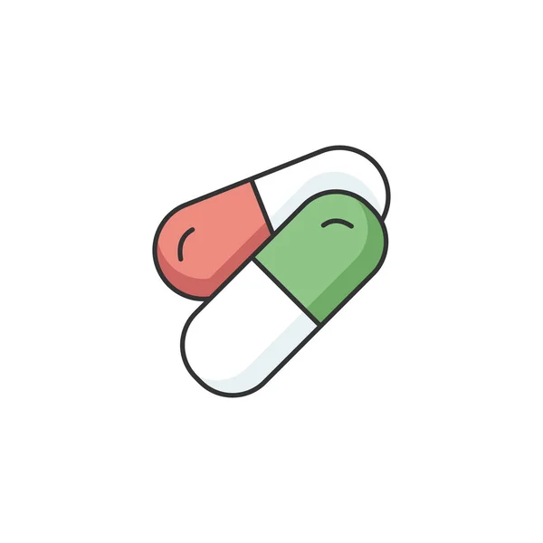 Comprimidos Ícone Cor Rgb Produto Farmacêutico Vitamina Para Cuidados Saúde — Vetor de Stock