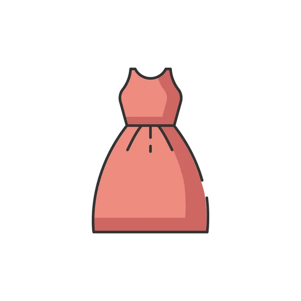 Robe Rouge Icône Couleur Rvb Des Vêtements Femme Boutique Mode — Image vectorielle