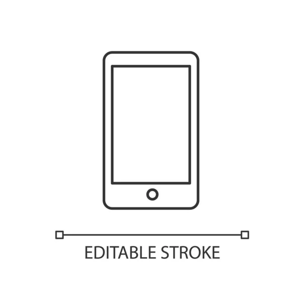 Icono Lineal Del Teléfono Móvil Pantalla Smartphone Gadget Portátil Dispositivo — Vector de stock