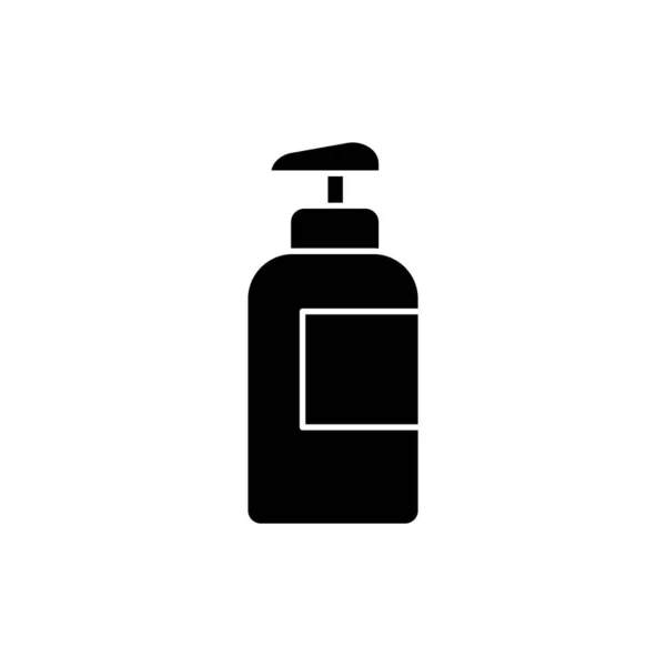 Lotion Bottle Black Glyph Icon Pump Package Liquid Soap Container — Stock Vector