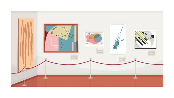 Galería Arte Moderno Ilustración Vectorial Semi Plana Museo Contemporáneo Vacío — Vector de stock