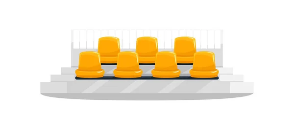 Assentos Estádio Amarelo Semi Plana Rgb Cor Vetor Ilustração Futebol — Vetor de Stock