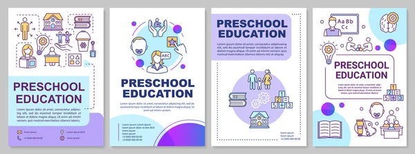 Modelo Brochura Educação Pré Escolar Cuidados Infantis Paternidade Folheto Brochura —  Vetores de Stock