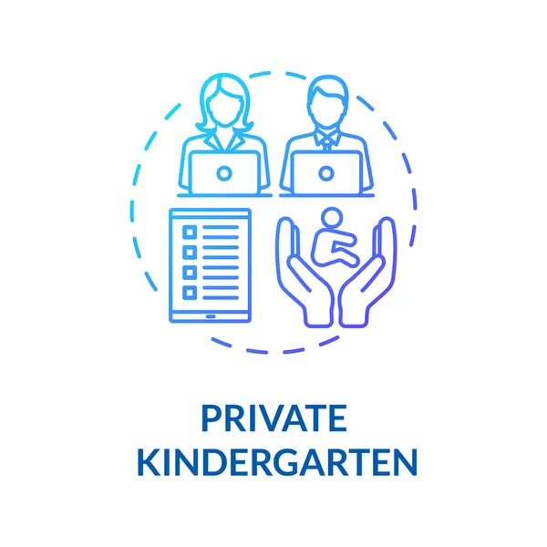 Toddlers Private Kindergarten Concept Icon Parenthood Children Development Childcare Early — Stock Vector