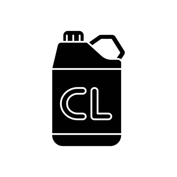 Chlordesinfektionsmittel Schwarzes Glyphen Symbol Chemische Reinigungsmittel Desinfektion Liefert Silhouette Symbol — Stockfoto
