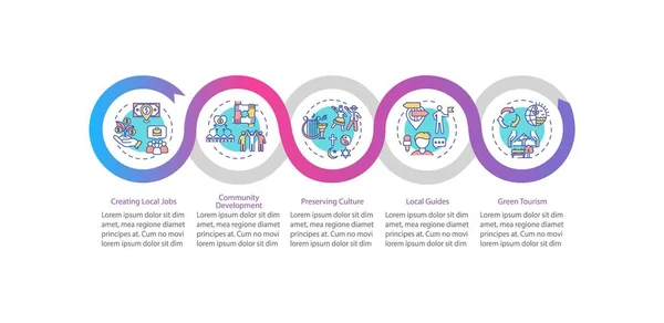 Benefícios Modelo Infográfico Vetorial Turismo Local Criar Empregos Locais Elementos — Fotografia de Stock