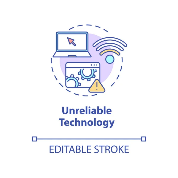 Unreliable Technology Concept Icon Educational Technologies Distance Learning Disadvantages Idea — Stock Photo, Image
