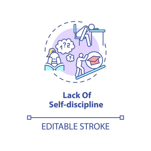 Lack of self discipline concept icon. Distance education. Academic burnout. Learning environment. Idea thin line illustration. Vector isolated outline RGB color drawing. Editable stroke