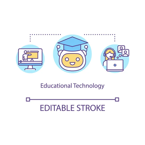 Icono Del Concepto Tecnología Educativa Aprendizaje Online Métodos Enseñanza Futuristas — Foto de Stock