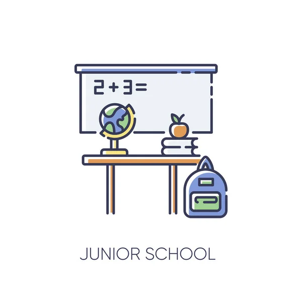 Junior School Rgb Kleurenpictogram Basisonderwijs Basisonderwijs Apparatuur Voor Klaslokaal Schoolbord — Stockfoto