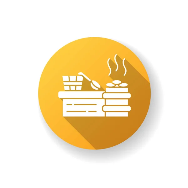 Steam Room Yellow Flat Design Long Shadow Glyph Icon Sauna — Stock Photo, Image