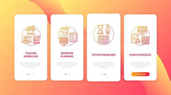 Distance Learning Elements Onboarding Mobile App Page Screen Concepts Tuition — Stock Photo, Image