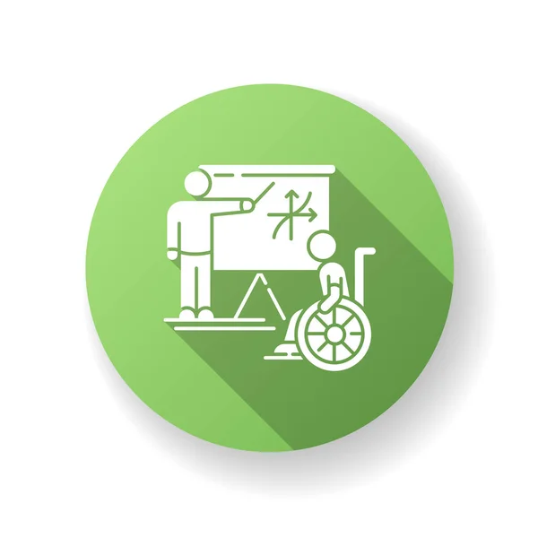 Special Education Green Flat Design Long Shadow Glyph Icon Inclusive — Stock Photo, Image