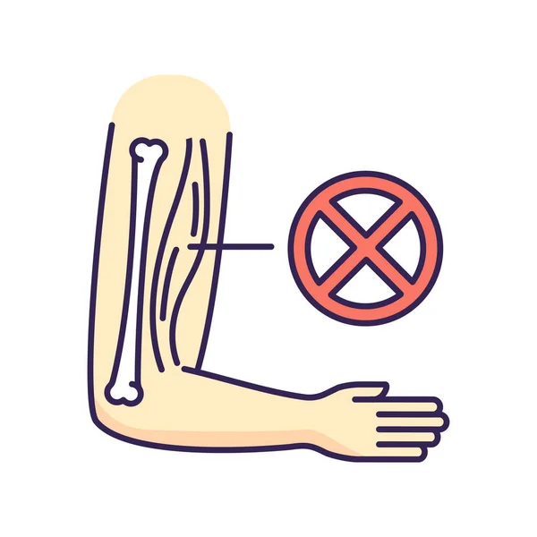 Dystrophie Musculaire Icône Couleur Rvb Trouble Génétique Chronique Dommages Tissulaires — Image vectorielle