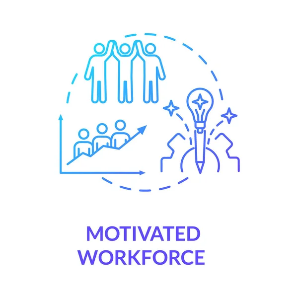 Icono Concepto Gradiente Azul Fuerza Trabajo Motivado Fomento Los Empleados — Vector de stock