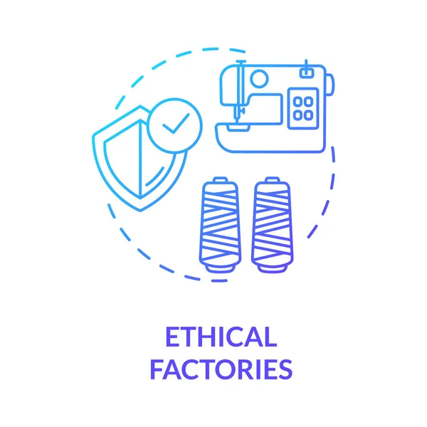 Etikus Gyárak Kék Gradiens Koncepció Ikon Textilszállító Zéró Hulladék Gyártás — Stock Vector