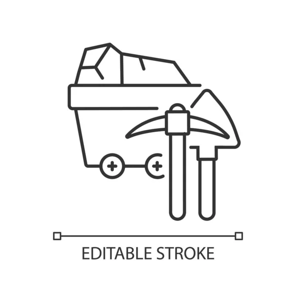 Die Kohleindustrie Ausbeutung Natürlicher Ressourcen Förderung Fossiler Brennstoffe Dünne Linie — Stockvektor