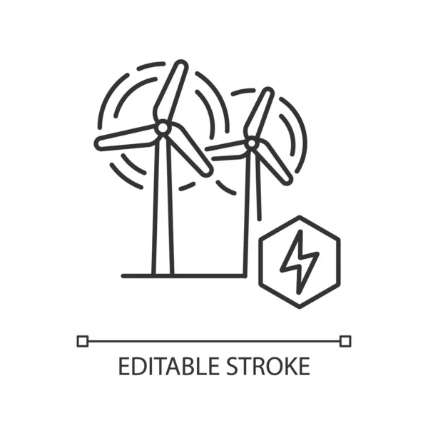Lineares Symbol Für Windkraftanlagen Schmaler Grat Zwischen Alternativer Energiewirtschaft Und — Stockvektor