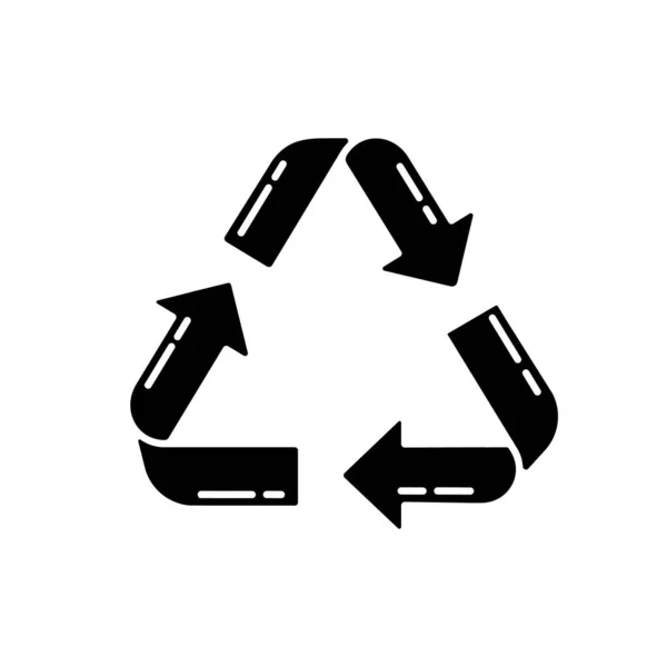 Recycling Black Glyph Icon Zero Waste Sustainable Lifestyle Silhouette Symbol — Stock Vector