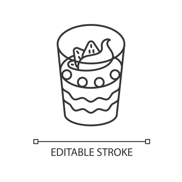 Ícone Linear Parfait Sobremesa Congelada Base Iogurte Pequeno Almoço Doce — Vetor de Stock