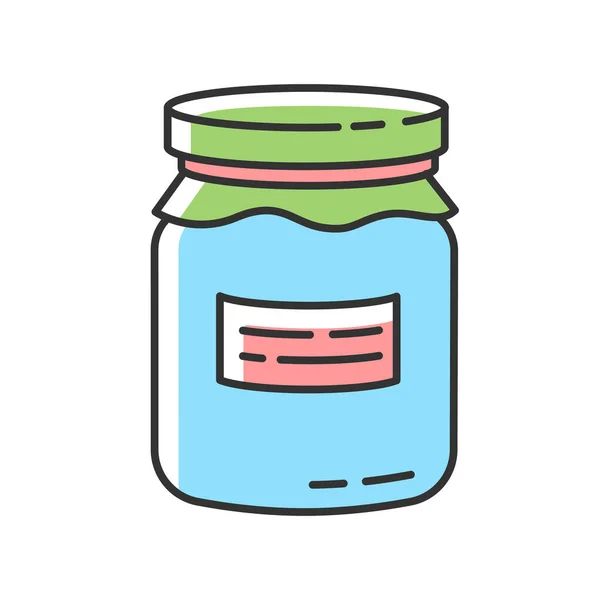 Glasgefäß Rgb Farbsymbol Null Abfall Konserven Lebensmittelkonservierung Hausmannskost Mehrwegglas Kann — Stockvektor