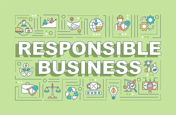 Verantwortungsvolle Business Word Konzepte Schutz Vor Umweltverschmutzung Infografiken Mit Linearen — Stockvektor