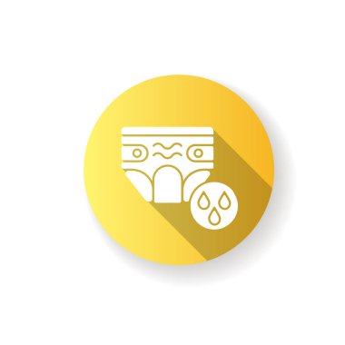 Yüzme bezi sarı düz dizayn uzun gölge simgesi. Bebekler için mayo. Aquapark şartı, su parkı kuralı. Küçük çocuklar için özel su geçirmez kıyafetler. Siluet RGB renk çizimi