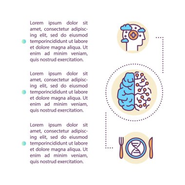 Konsept simgesini metinle hacklemek. Bilişsel işlevleri ve beyin üretkenliğini geliştiriyor. PPT sayfa vektör şablonu. Biyohack broşürü, dergi, doğrusal illüstrasyonlu kitapçık tasarımı ögesi