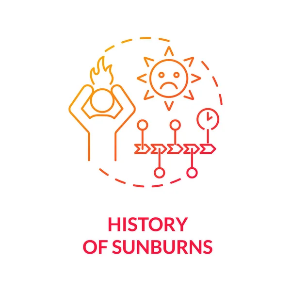 History Sunburns Concept Icon Skin Cancer Risk Factors Ultraviolet Radiation — Stock Vector