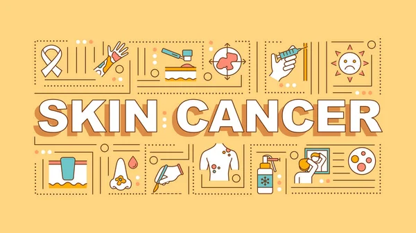 Λέξη Για Τον Καρκίνο Του Δέρματος Μελάνωμα Βασικό Και Πλακώδες — Διανυσματικό Αρχείο