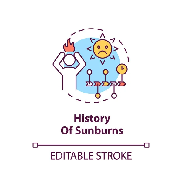 Historia Las Quemaduras Solares Icono Concepto Trastorno Cutáneo Grave Radiación — Vector de stock