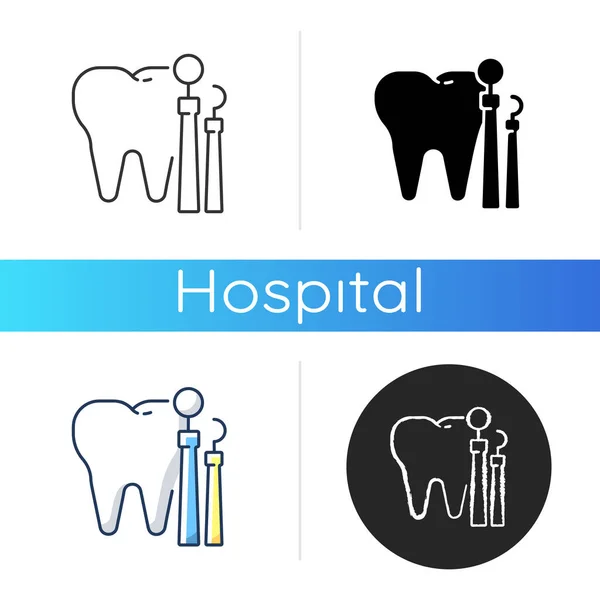 歯のアイコン 歯科医療と健康 内分泌学と歯列矯正学 ストーモロジーだ 歯の治療だ 口腔医学 リニアブラックとRgbのカラースタイル 絶縁ベクトルイラスト — ストックベクタ