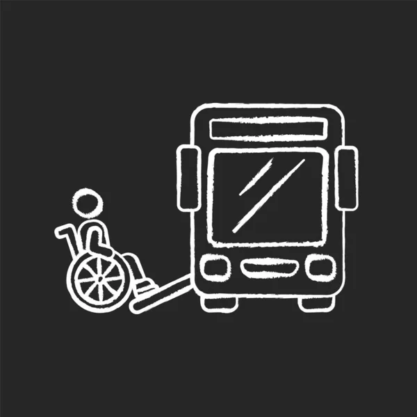 Autobús Rampa Tiza Icono Blanco Sobre Fondo Negro Rampa Para — Archivo Imágenes Vectoriales