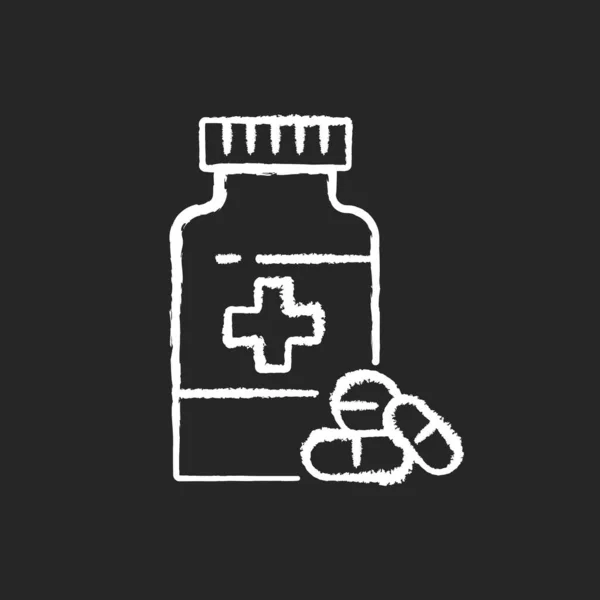 Аптека Крейдяно Біла Іконка Чорному Тлі Магазин Ліків Фармацевтична Промисловість — стоковий вектор